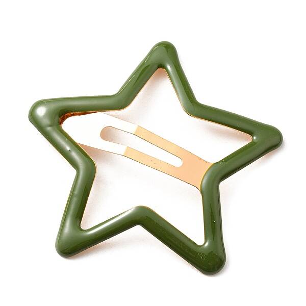 Star Alloy Enamel Snap Hair Clips
