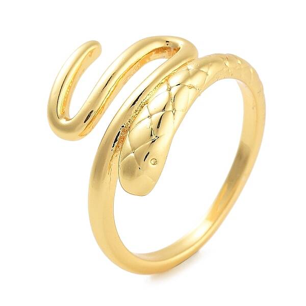 Snake Rack Plating Brass Open Cuff Rings for Women