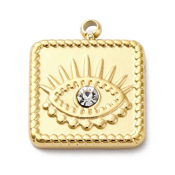 PVD Vacuum Plating 304 Stainless Steel Rhinestone Pendants