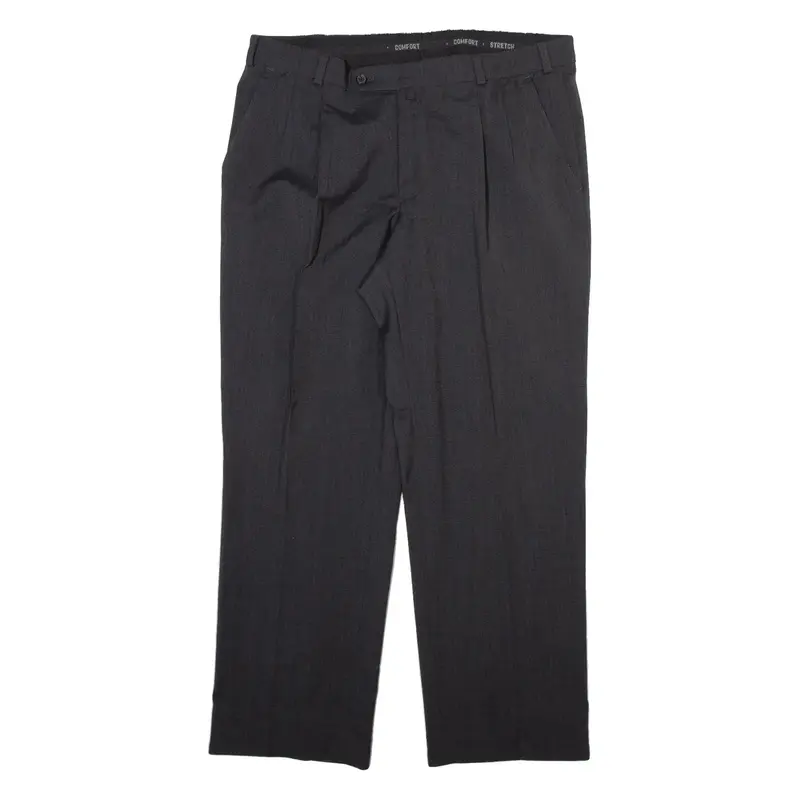 KINGFIELD Mens Trousers Grey Relaxed Straight Wool W36 L28