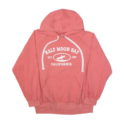 HILL Half Moon Bay California Beach Hoodie Pink Pullover Womens XL