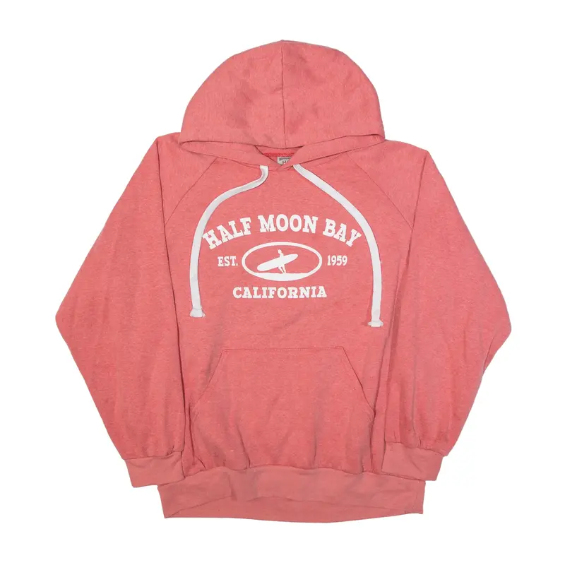 HILL Half Moon Bay California Beach Hoodie Pink Pullover Womens XL