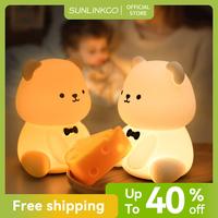 BabyGift 2 Pcs Cute LED Night Light, Teddy Bear Squishy Night Light,Night Bedroom Lamp,bedroom light,cozy lighting,bedside la...