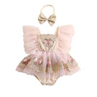 Baby Girl Summer Clothes Lace Romper Skirt Dress Princess Outfits Sleeveless Flower Newborn Outfit