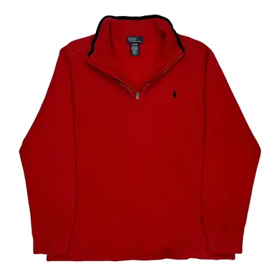 Age 13-14 Polo By Ralph Lauren 1/4 Zip - XL Red Cotton