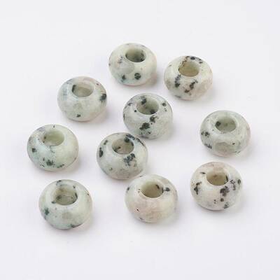 Natural Sesame Jasper/Kiwi Jasper European Beads