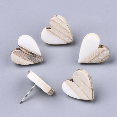 Resin & Wood Stud Earrings