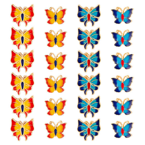24Pcs 4 Style Alloy Enamel Beads
