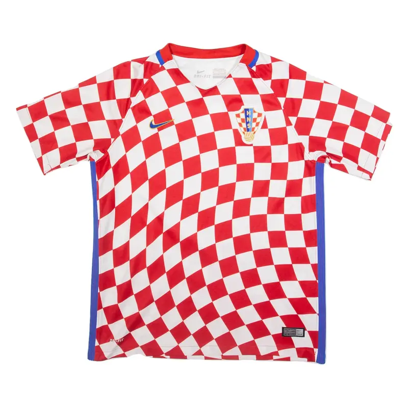 NIKE Croatia Boys Football Shirt Jersey Red XL
