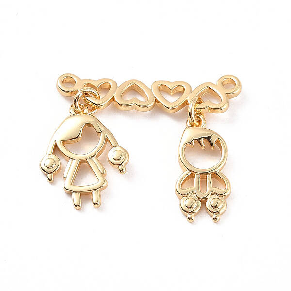 Rack Plating Brass Connector Charms