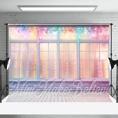 Dreamy Colorful Windows White Floor Photo Backdrop - Aperturee