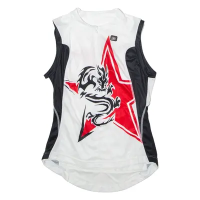 MAX HUERZELER Cycling Womens Jersey White Sleeveless 1/2 Zip S