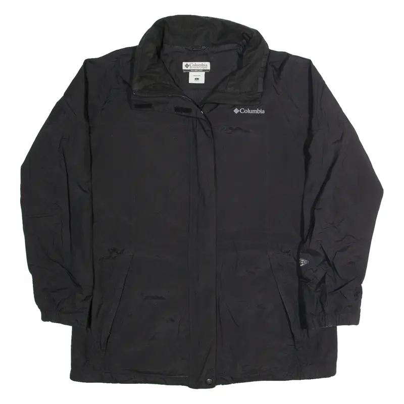COLUMBIA Womens Rain Jacket Black L