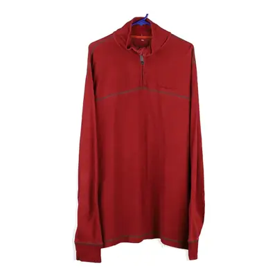 Timberland 1/4 Zip - XL Red Cotton Blend