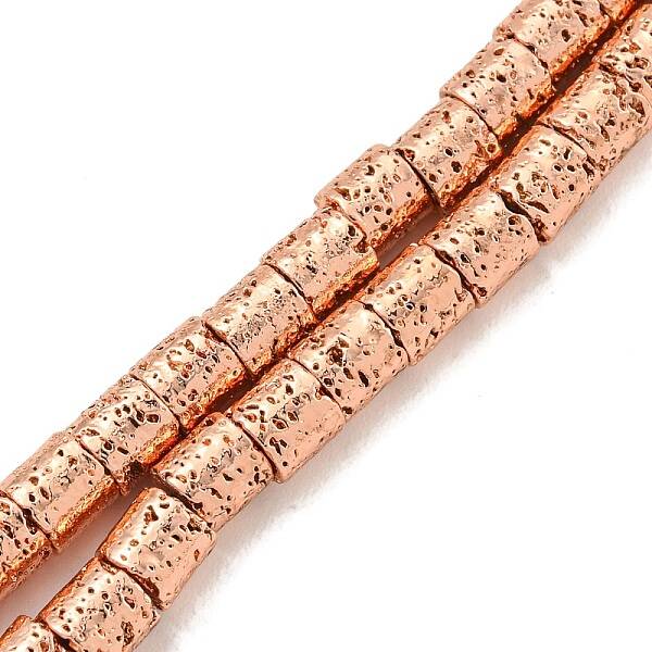 Electroplated Natural Lava Rock Beads Strands