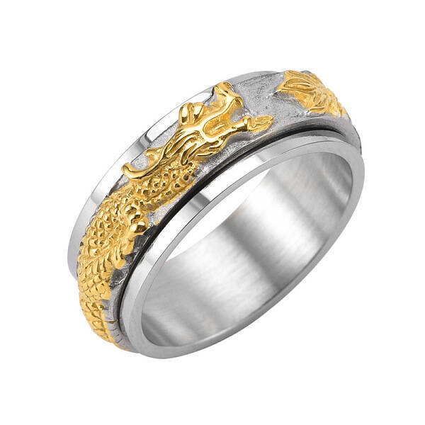 Dragon Stainless Steel Rotating Finger Ring