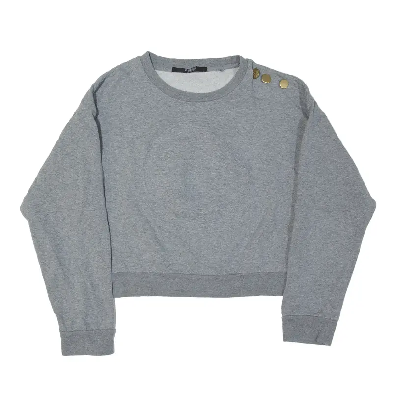 GUESS Los Angeles Cropped Sweatshirt Grey Womens M