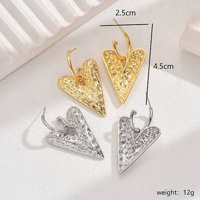 Vintage Copper Heart Earrings for Women