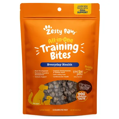 Zesty Paws All-in-One Training Bites for Puppies & Adult Dogs, Soft Chew Immune Support Dog Treats, Omega 3, 6 Fatty Acids fo...