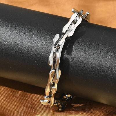 304 Stainless Steel Rectangle Link Chains Bracelets for Men & Women
