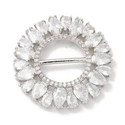 Rack Plating Brass Micro Pave Clear Cubic Zirconia Buckles