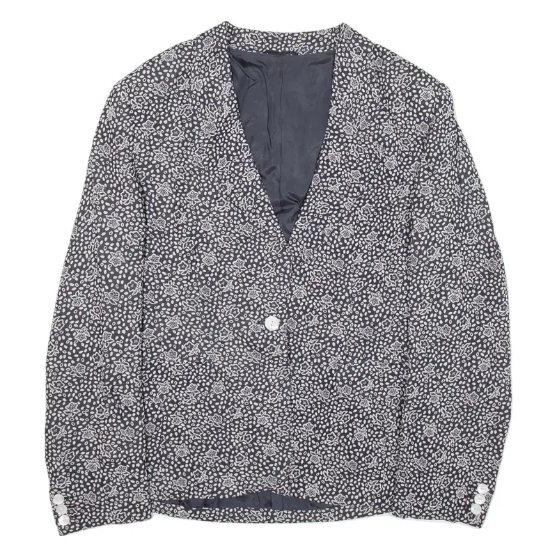 MAX MARA Blazer Jacket Blue Viscose Floral Womens UK 14