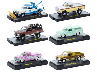Auto-Thentics 6 piece Set Release 111 IN DISPLAY CASES Limited Edition 1/64 Diecast Model Cars by M2 Machines