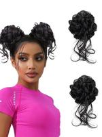 Curly Hair Bun Scrunchie, Natural Fluffy Hair Bun, Synthetic Hair Extensions for Women & Girls, Suitable for Daily and Party ...