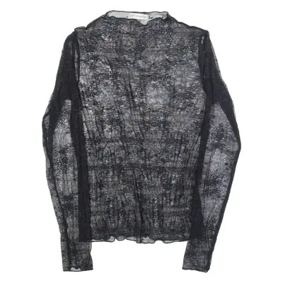 SOFIE SCHNOOR Mesh Womens Top Black Long Sleeve S