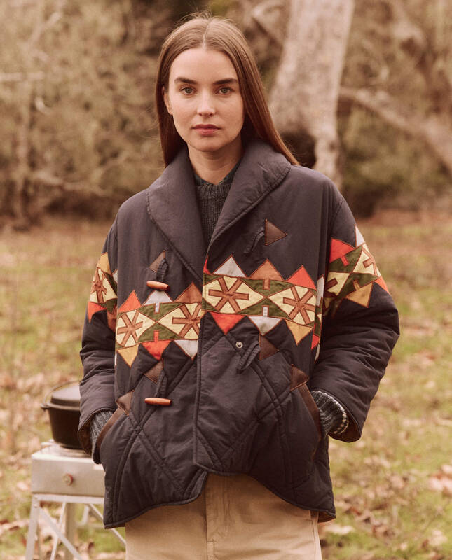 Coat Owj0021972 Cropped Wanderer Midnight-Patchwork | Color: MIDNIGHT PATCHWORK | Size: S