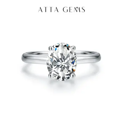 Synthetic Moissanite Oval 2CT Solitaire Ring Classic Design 8mm Oval Ice Cutting R095