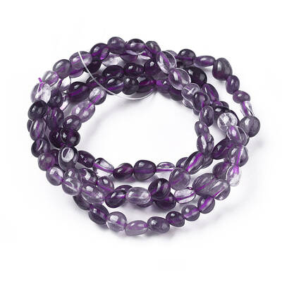 Natural Amethyst Bead Stretch Bracelets