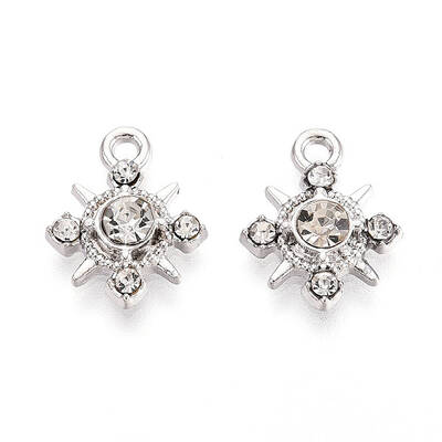 Rack Plating Alloy and Rhinestone Pendants