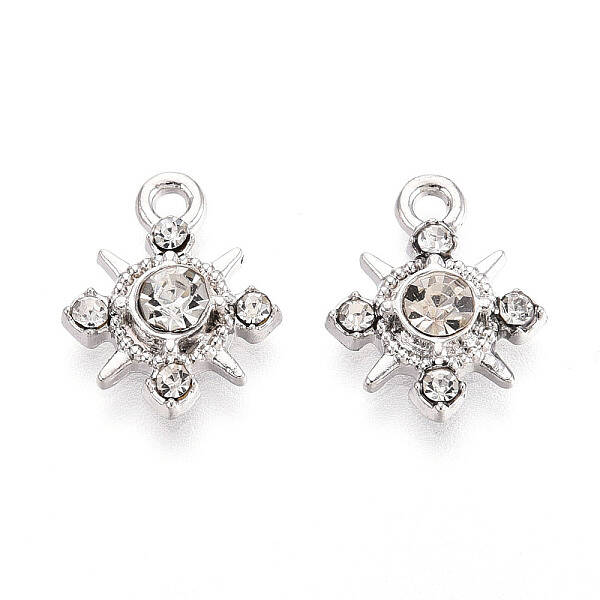 Rack Plating Alloy and Rhinestone Pendants