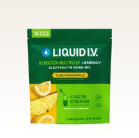 Liquid I.V. Hydration Multiplier +Energy - Yuzu Pineapple - Hydration Powder Packets | Electrolyte Powder Drink Mix | Conveni...