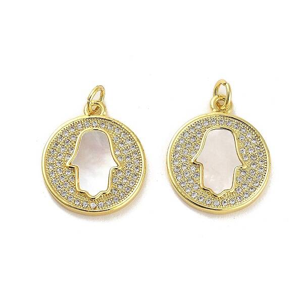 Brass Micro Pave Clear Cubic Zirconia Pendants