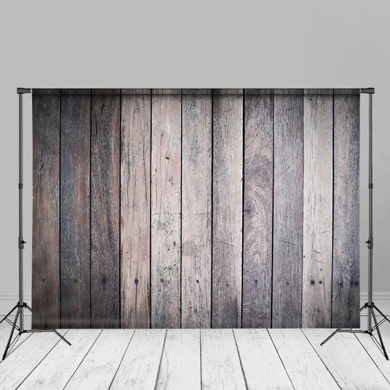 Antique Gray Wood Wall Texture Photo Studio Backdrop - Aperturee