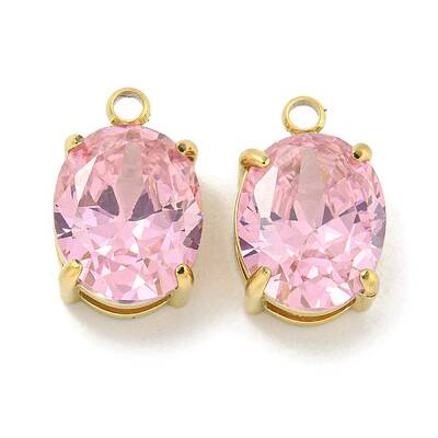PVD Vacuum Plating 304 Stainless Steel Pendants Cubic Zirconia Pendants
