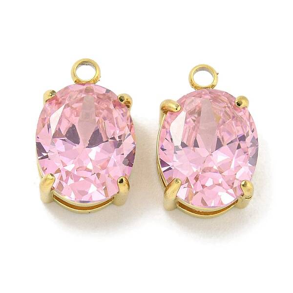 PVD Vacuum Plating 304 Stainless Steel Pendants Cubic Zirconia Pendants