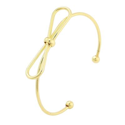Brass Bowknot Cuff Bangles for Women