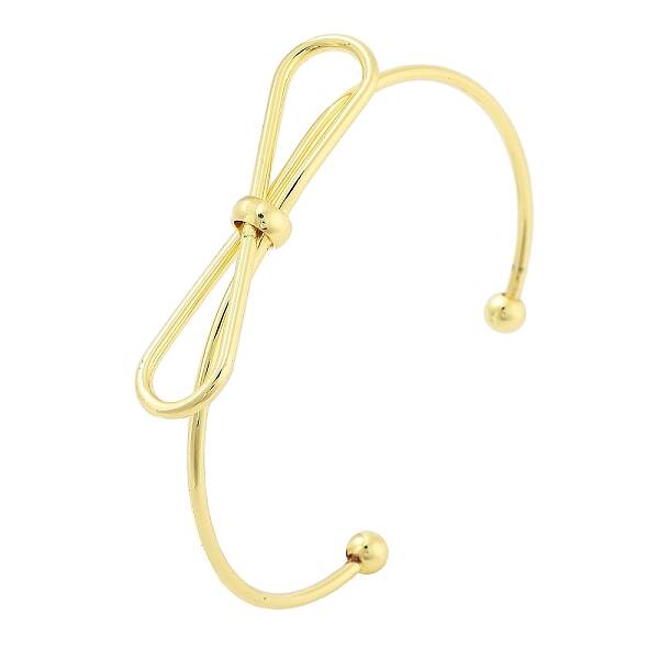 Brass Bowknot Cuff Bangles for Women