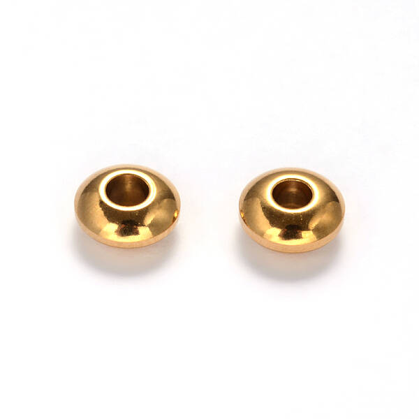 Flat Round Ion Plating(IP) 304 Stainless Steel Spacer Beads