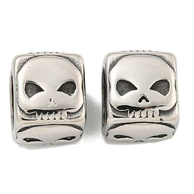 316 Surgical Stainless Steel with Rhinestone Large Hole Cube Beads