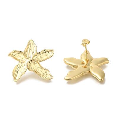 Rack Plating Starfish Brass Stud Earrings
