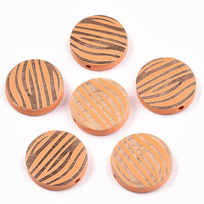 Painted Natural Wood Beads