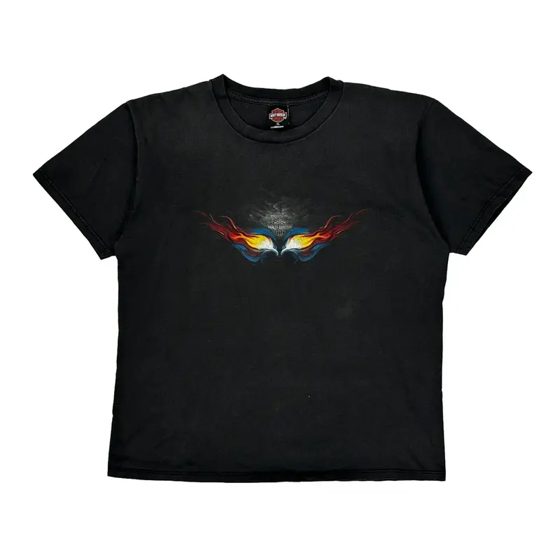 Pompano Beach Florida Harley Davidson Graphic T-Shirt - XL Black Cotton