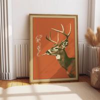 Animal Enjoying a Moment Vintage Poster Unframed, Art Funny Retro Whimsical Print, Cabin Wall Decor Outdoor Illustration, Gif...