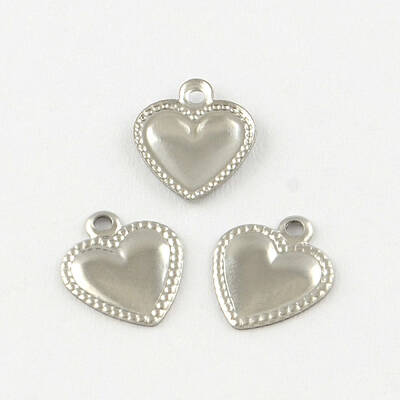 Tarnish Resistant Heart 201 Stainless Steel Charm Pendants