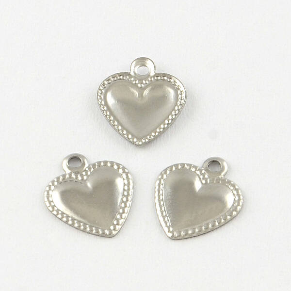 Tarnish Resistant Heart 201 Stainless Steel Charm Pendants