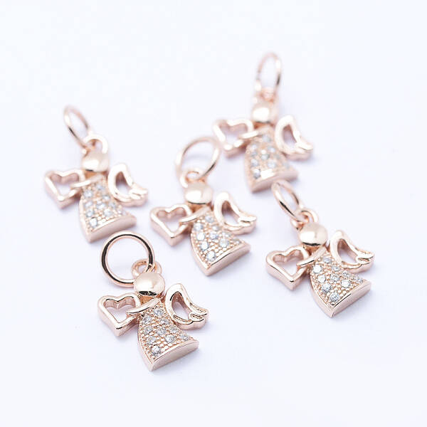 Brass Micro Pave Cubic Zirconia Charms